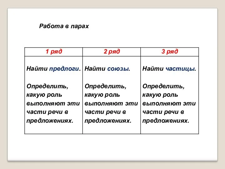 Работа в парах