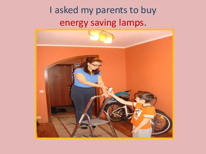 I asked my parents to buy energy saving lamps.