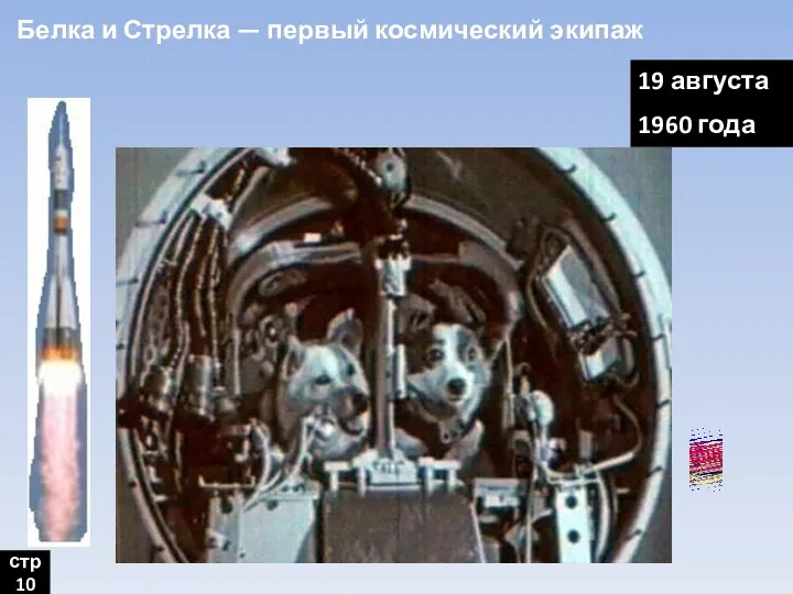 19 августа 1960 года Белка и Стрелка — первый космический экипаж стр10