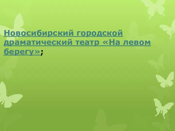 Новосибирский городской драматический театр «На левом берегу»;