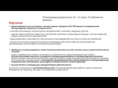 Научится ориентироваться в историко-литературном процессе XIX–ХХ веков и современном литературном