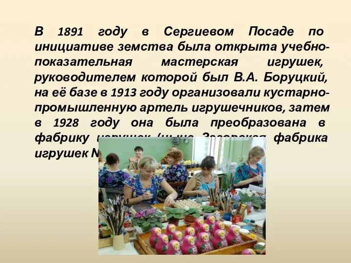 В 1891 году в Сергиевом Посаде по инициативе земства была