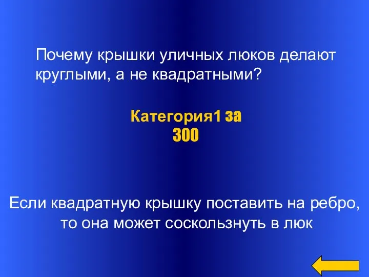 Если квадратную крышку поставить на ребро, то она может соскользнуть