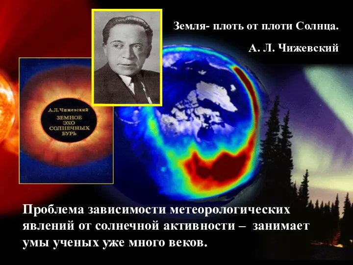 Проблема зависимости метеорологических явлений от солнечной активности – занимает умы