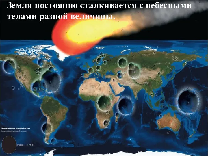 Земля постоянно сталкивается с небесными телами разной величины.