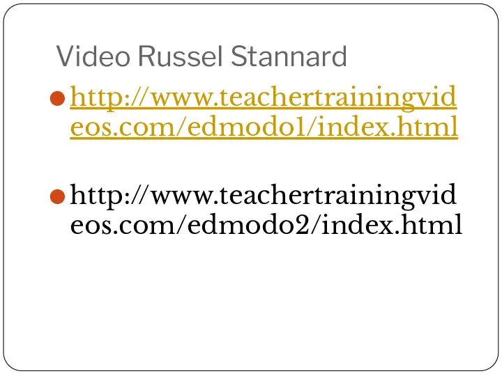 Video Russel Stannard http://www.teachertrainingvideos.com/edmodo1/index.html http://www.teachertrainingvideos.com/edmodo2/index.html
