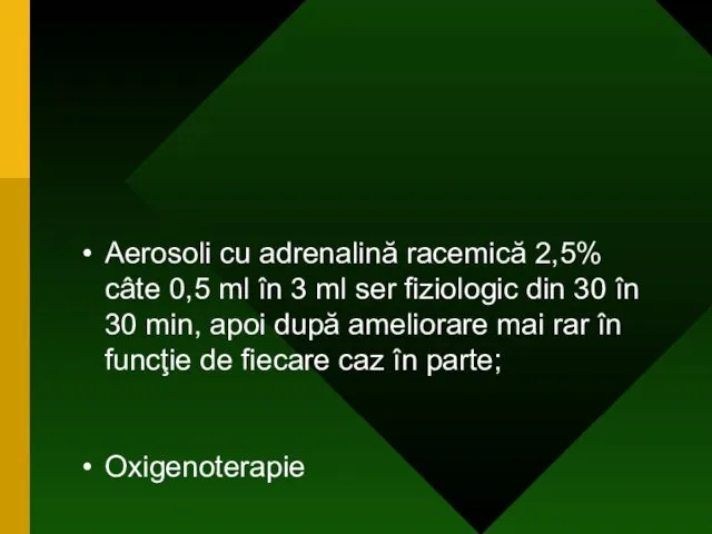 Aerosoli cu adrenalină racemică 2,5% câte 0,5 ml în 3