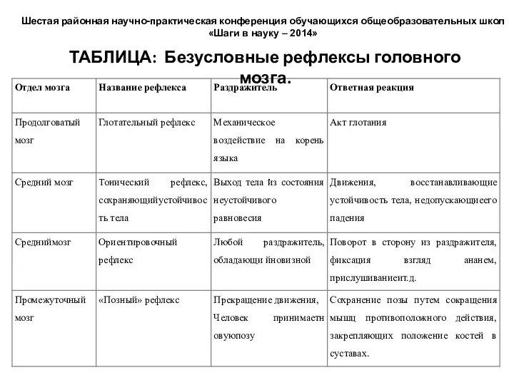 Шестая районная научно-практическая конференция обучающихся общеобразовательных школ «Шаги в науку