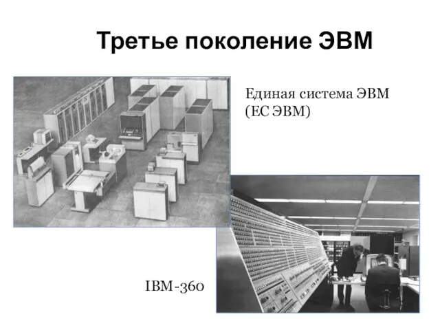 Третье поколение ЭВМ Единая система ЭВМ (ЕС ЭВМ) IBM-360