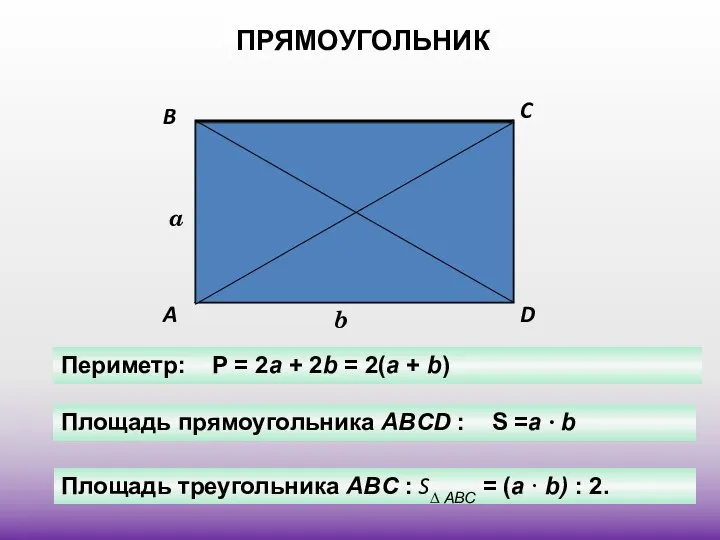 A B C D a b Периметр: P = 2а