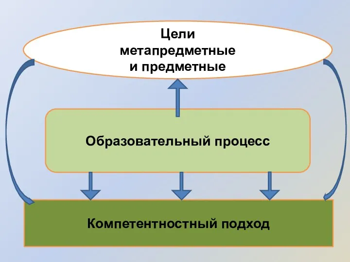 Образовательный процесс Цели метапредметные и предметные Компетентностный подход