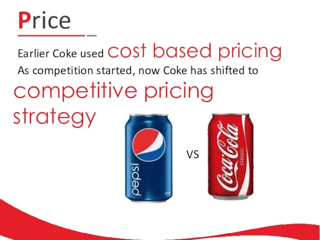 Price As competition started, now Coke has shifted to Earlier