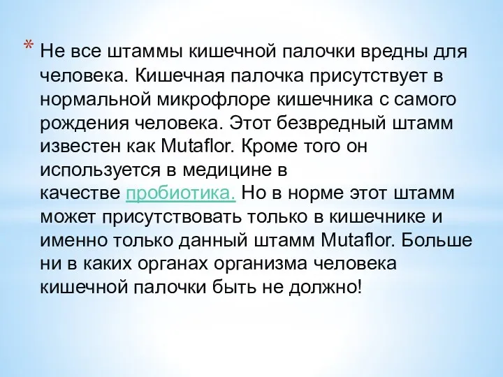 Не все штаммы кишечной палочки вредны для человека. Кишечная палочка