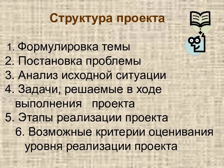 Формулировка темы Постановка проблемы Анализ исходной ситуации Задачи, решаемые в