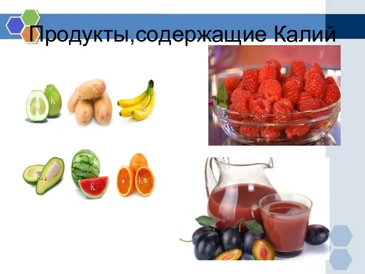 Продукты,содержащие Калий