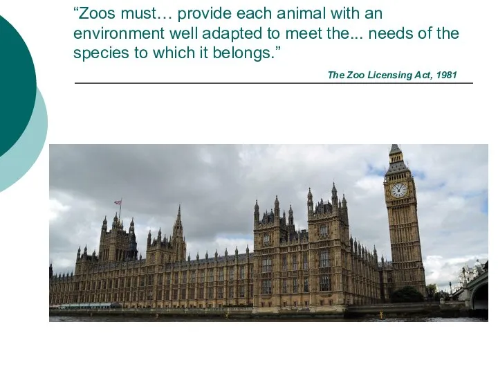 “Zoos must… provide each animal with an environment well adapted