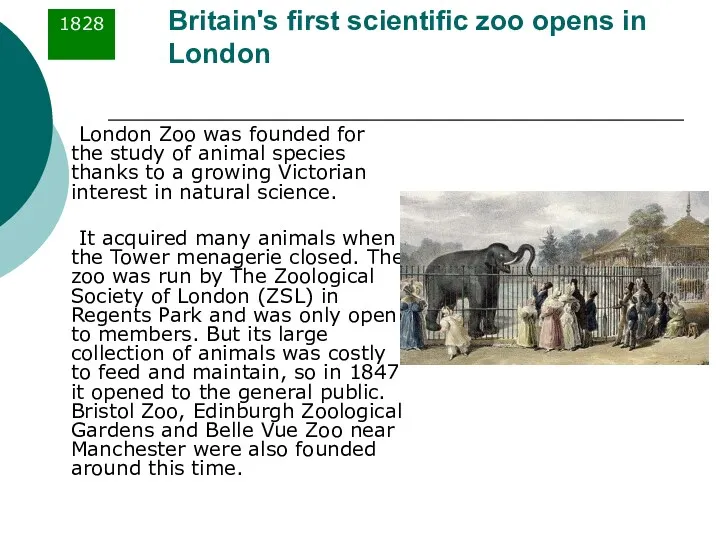Britain's first scientific zoo opens in London London Zoo was