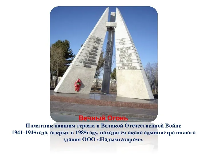 Вечный Огонь Памятник павшим героям в Великой Отечественной Войне 1941-1945года,