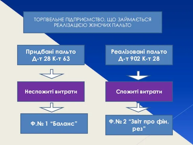 ТОРГІВЕЛЬНЕ ПІДПРИЄМСТВО, ЩО ЗАЙМАЄТЬСЯ РЕАЛІЗАЦІЄЮ ЖІНОЧИХ ПАЛЬТО Придбані пальто Д-т