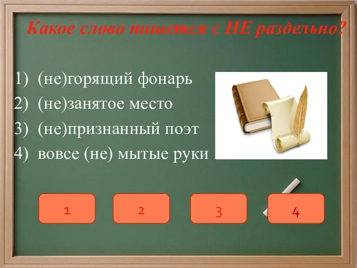 Какое слово пишется с НЕ раздельно? (не)горящий фонарь (не)занятое место