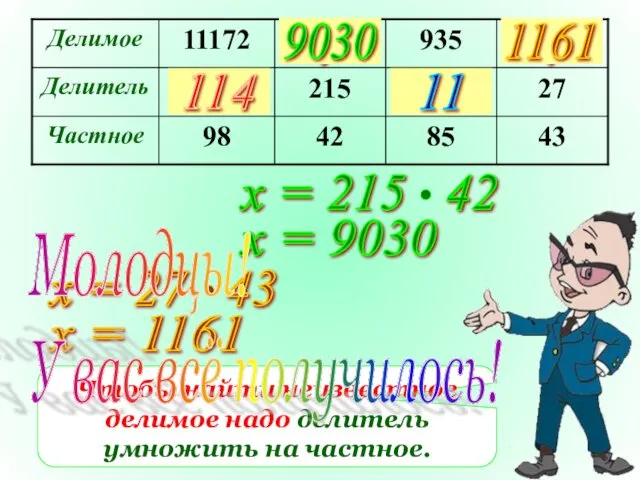 ? ? ? ? х = 9030 Чтобы найти неизвестное