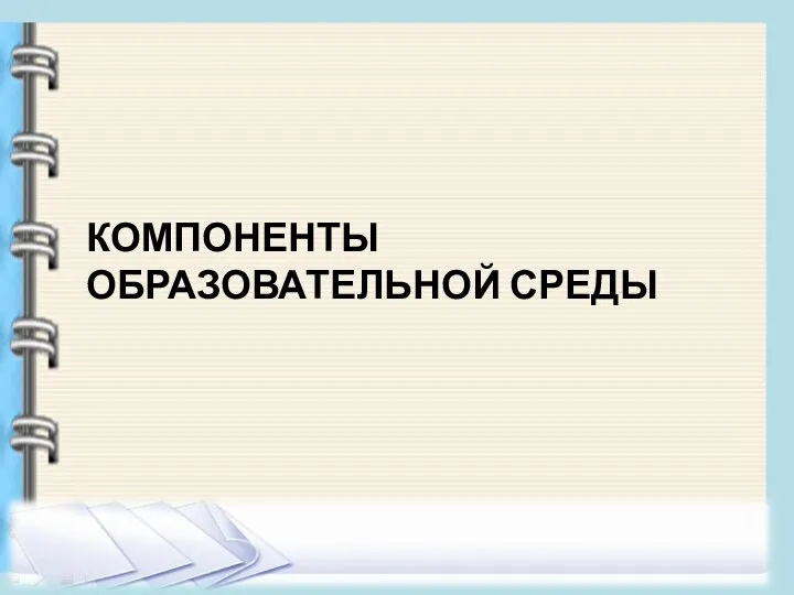 Компоненты образовательной среды