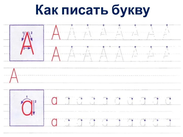 Как писать букву - А