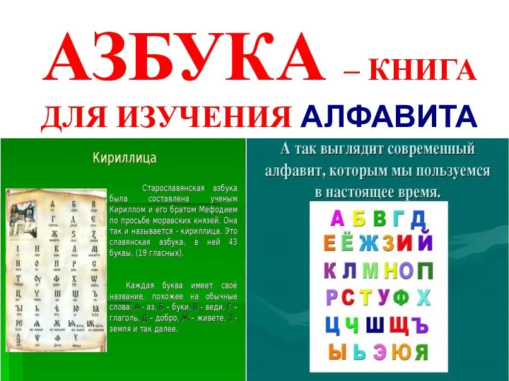 Азбука – книга для изучения алфавита