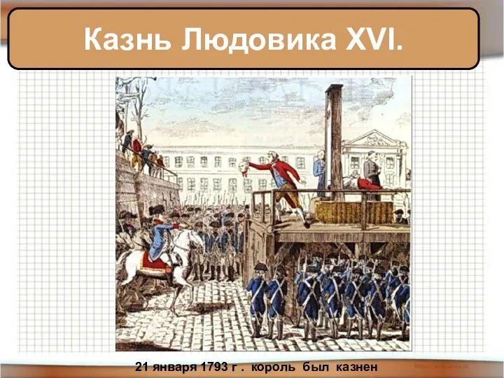 Казнь Людовика XVI. 21 января 1793 г . король был казнен