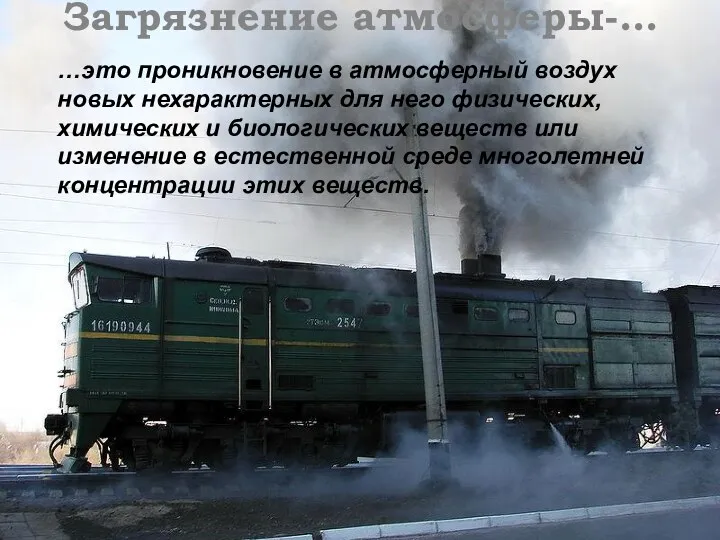 …это проникновение в атмосферный воздух новых нехарактерных для него физических,