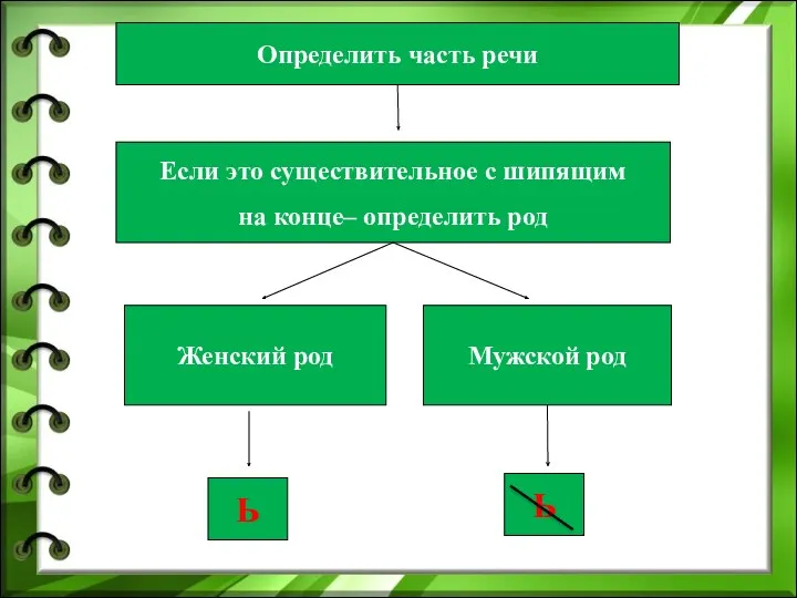 Определить часть речи Если это существительное с шипящим на конце–