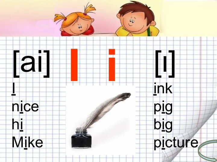 I i I i [ai] I nice hi Mike [ι] ink pig big picture