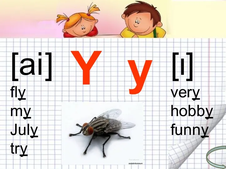 Y y Y y [ai ] fly my July try [ι] very hobby funny