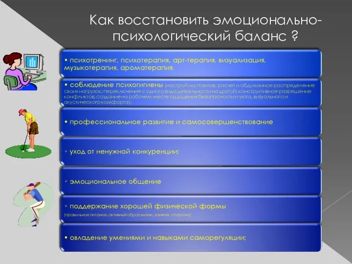 Как восстановить эмоционально- психологический баланс ?