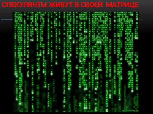 СПЕКУЛЯНТЫ ЖИВУТ В СВОЕЙ МАТРИЦЕ