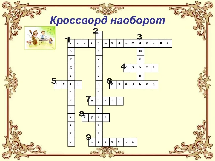 Кроссворд наоборот