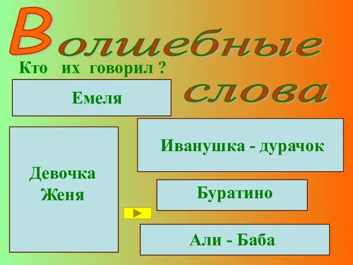 В Кто их говорил ? - По-щучьему веленью, по-моему хотенью