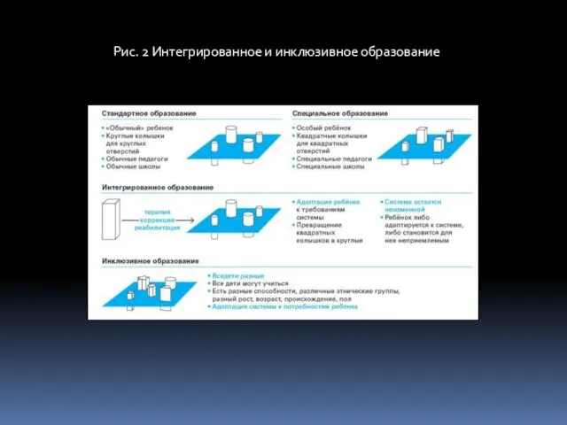 Рис. 2 Интегрированное и инклюзивное образование