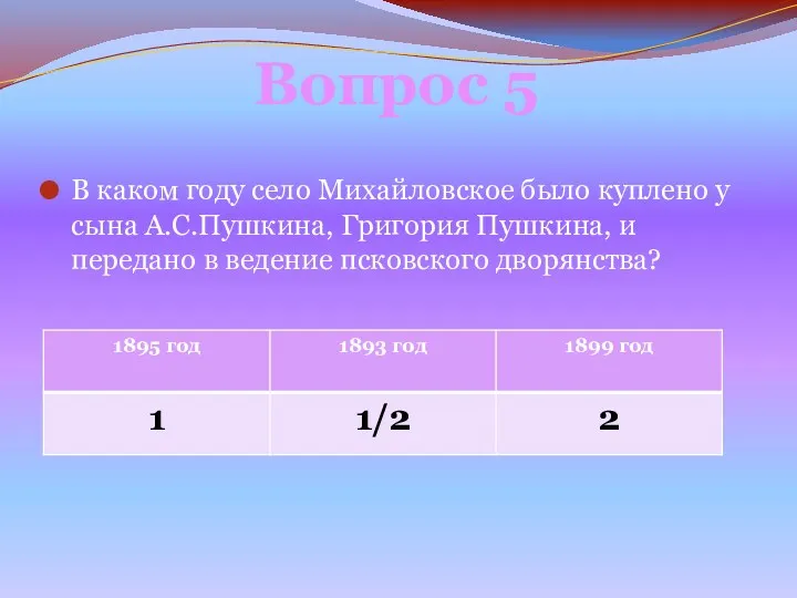 В каком году село Михайловское было куплено у сына А.С.Пушкина,