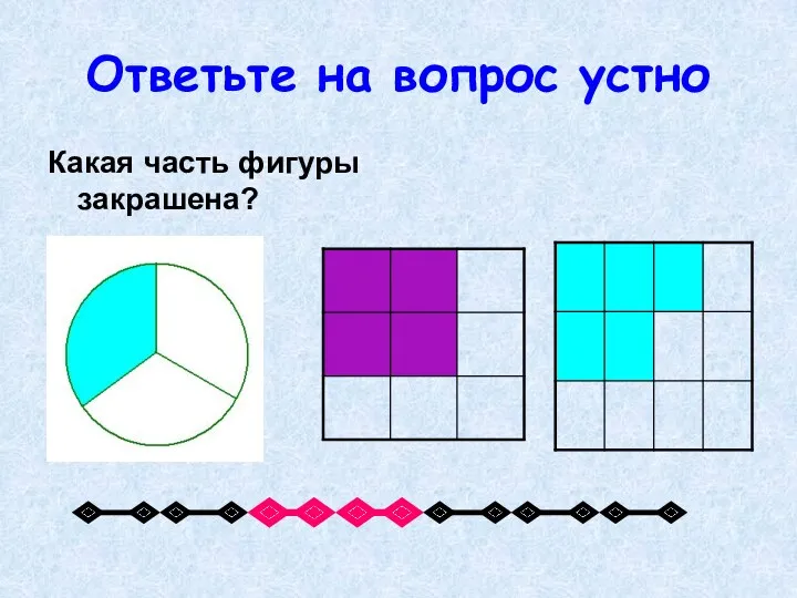 Ответьте на вопрос устно Какая часть фигуры закрашена?