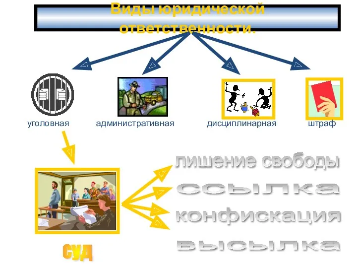 Виды юридической ответственности.