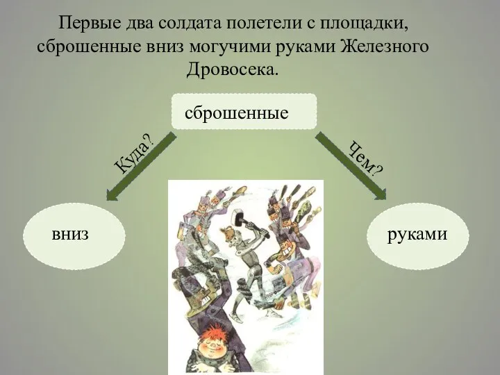 Первые два солдата полетели с площадки, сброшенные вниз могучими руками