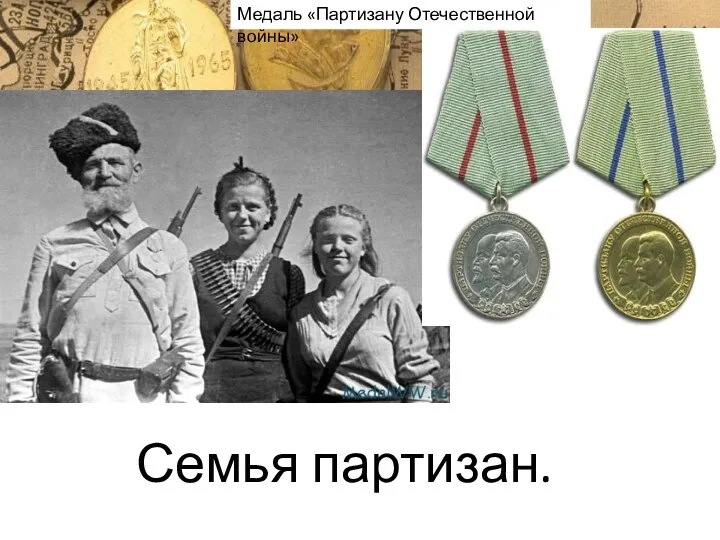 Семья партизан. Медаль «Партизану Отечественной войны»