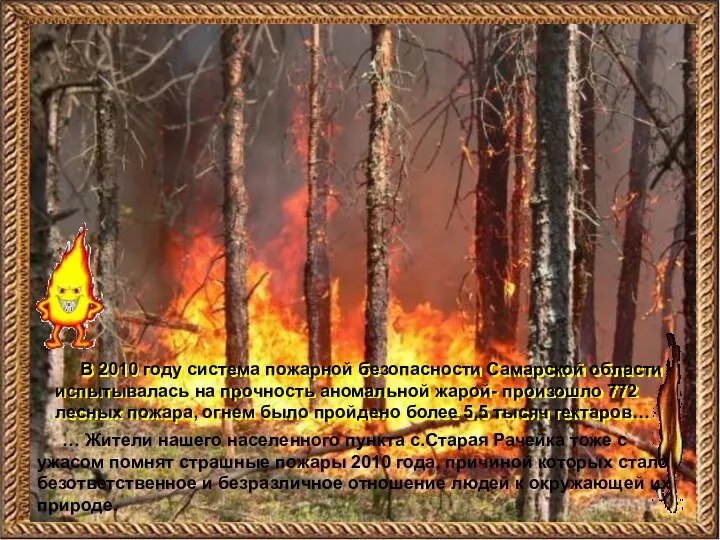 В 2010 году система пожарной безопасности Самарской области испытывалась на прочность аномальной жарой-