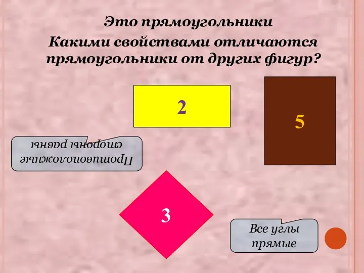 2 5 3 Это прямоугольники Какими свойствами отличаются прямоугольники от