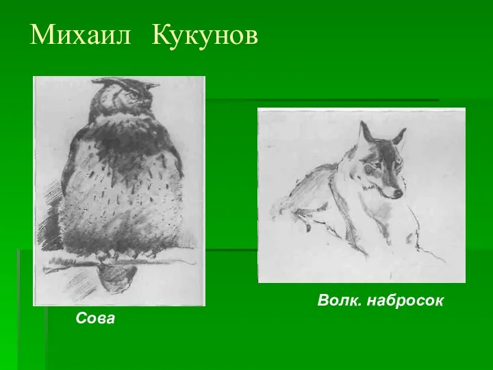 Михаил Кукунов Сова Волк. набросок