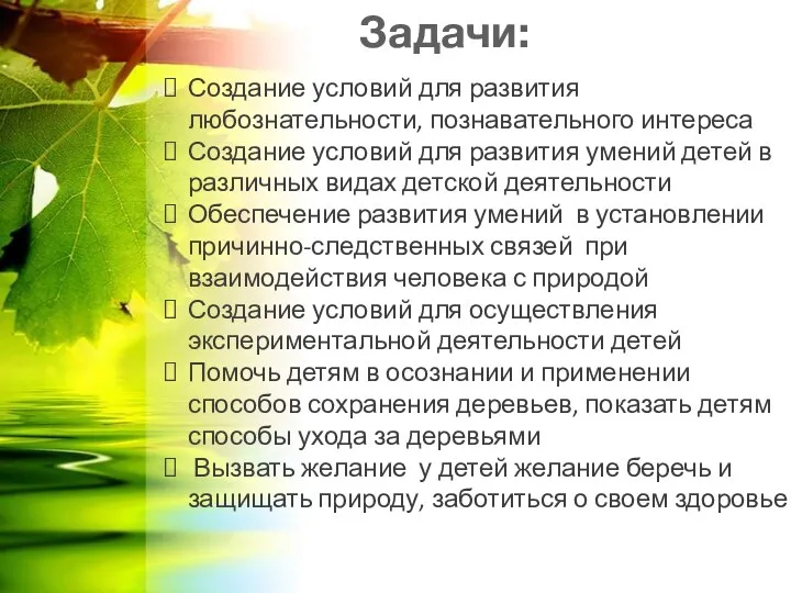 Задачи: Создание условий для развития любознательности, познавательного интереса Создание условий