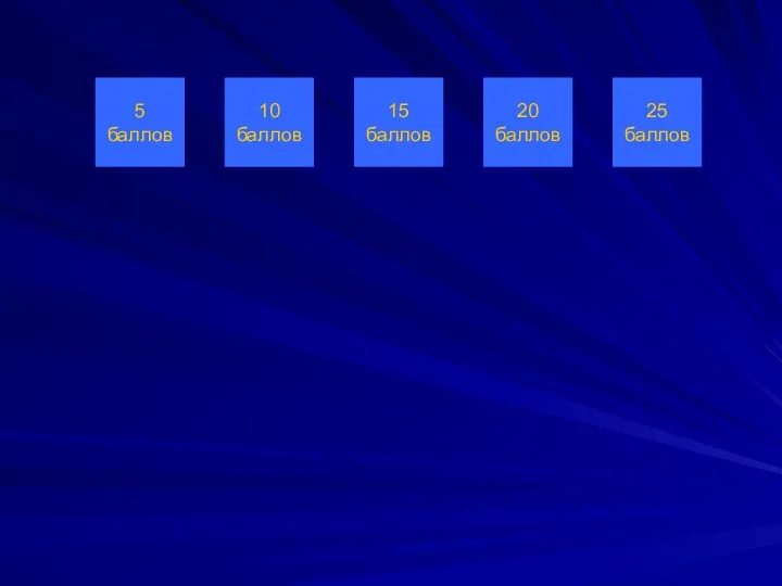 10 баллов 5 баллов 25 баллов 15 баллов 20 баллов