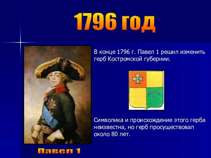 1796 год Павел 1 В конце 1796 г. Павел 1