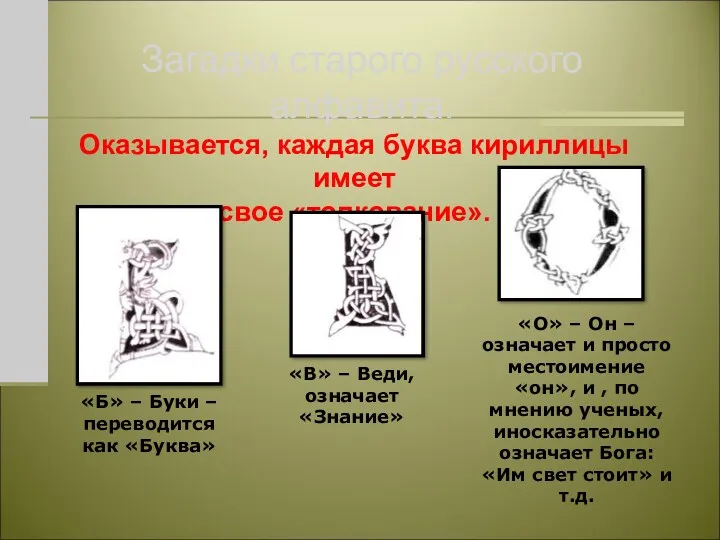 Загадки старого русского алфавита. Оказывается, каждая буква кириллицы имеет свое